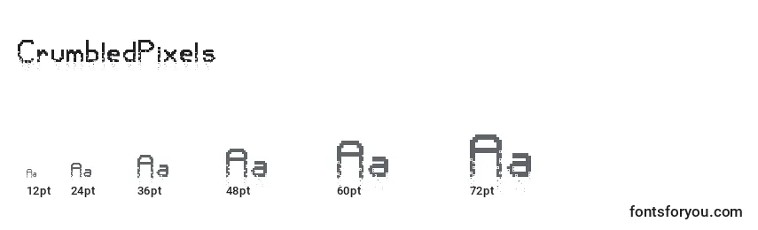 Tamaños de fuente CrumbledPixels