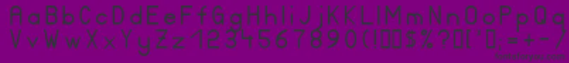 フォントCertified – 紫の背景に黒い文字