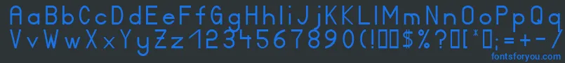 フォントCertified – 黒い背景に青い文字