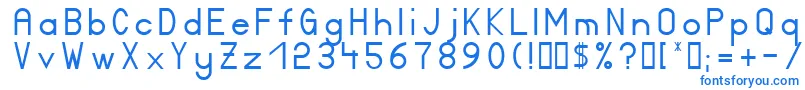 フォントCertified – 白い背景に青い文字