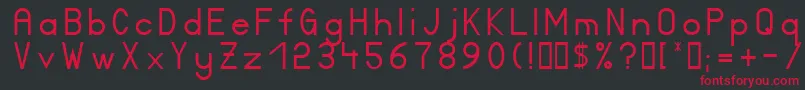 フォントCertified – 黒い背景に赤い文字
