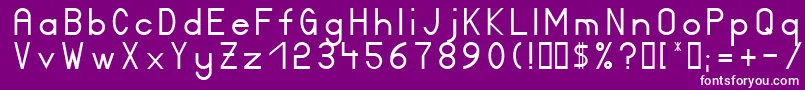 フォントCertified – 紫の背景に白い文字