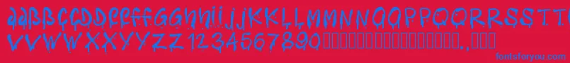 Pwfreshpaintings Font – Blue Fonts on Red Background