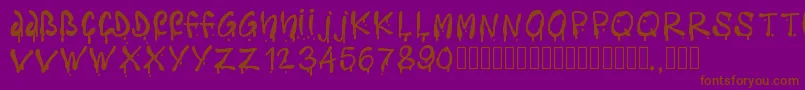 Pwfreshpaintings Font – Brown Fonts on Purple Background