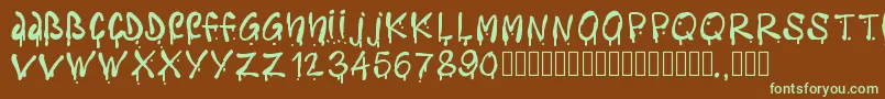 Pwfreshpaintings Font – Green Fonts on Brown Background