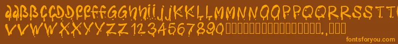 Pwfreshpaintings Font – Orange Fonts on Brown Background