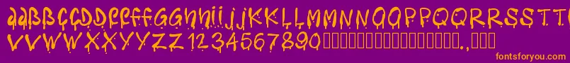 Pwfreshpaintings Font – Orange Fonts on Purple Background