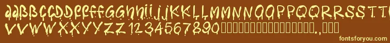 Pwfreshpaintings Font – Yellow Fonts on Brown Background