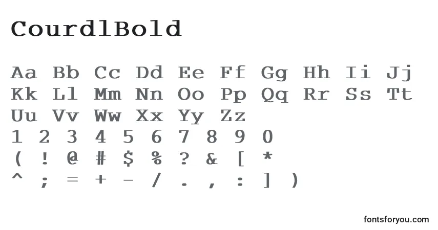 Schriftart CourdlBold – Alphabet, Zahlen, spezielle Symbole