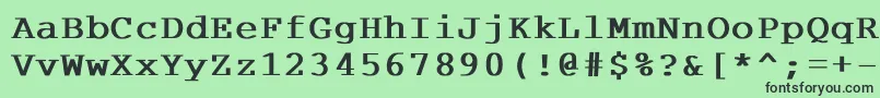 フォントCourdlBold – 緑の背景に黒い文字