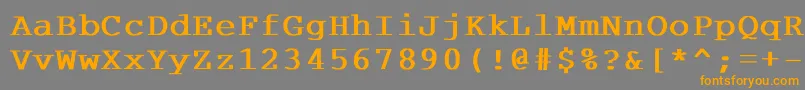 フォントCourdlBold – オレンジの文字は灰色の背景にあります。