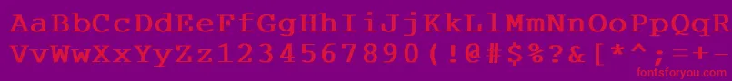 フォントCourdlBold – 紫の背景に赤い文字