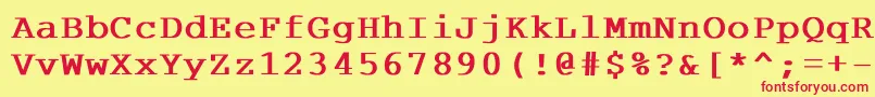 CourdlBold Font – Red Fonts on Yellow Background