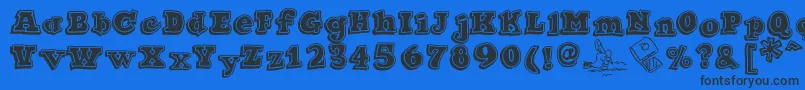 Ode2PasteUpHeavy Font – Black Fonts on Blue Background