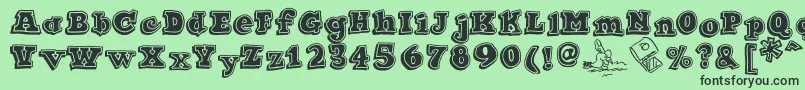 Ode2PasteUpHeavy Font – Black Fonts on Green Background