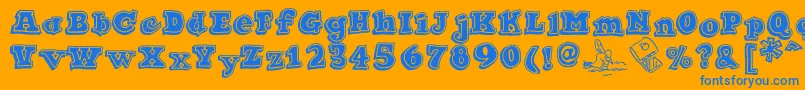 Ode2PasteUpHeavy Font – Blue Fonts on Orange Background