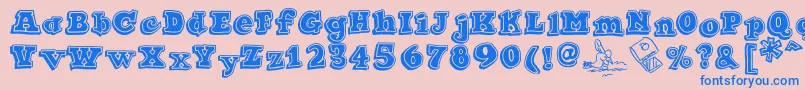 Ode2PasteUpHeavy Font – Blue Fonts on Pink Background