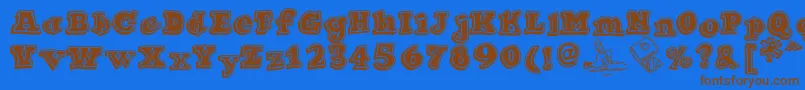 Ode2PasteUpHeavy Font – Brown Fonts on Blue Background