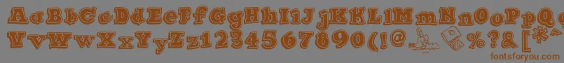 Ode2PasteUpHeavy Font – Brown Fonts on Gray Background