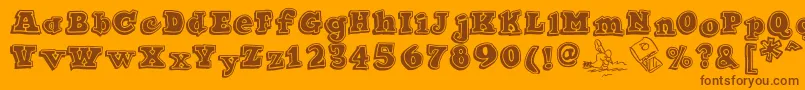 Ode2PasteUpHeavy Font – Brown Fonts on Orange Background