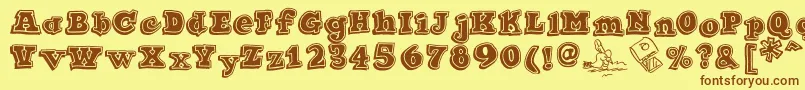 Ode2PasteUpHeavy Font – Brown Fonts on Yellow Background