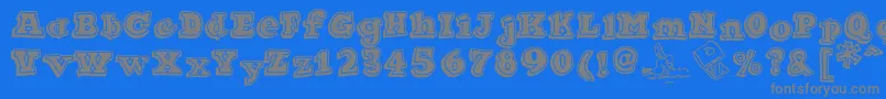Ode2PasteUpHeavy Font – Gray Fonts on Blue Background