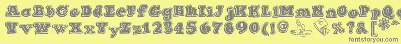 Ode2PasteUpHeavy Font – Gray Fonts on Yellow Background