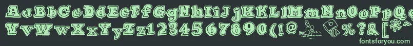 Ode2PasteUpHeavy Font – Green Fonts on Black Background