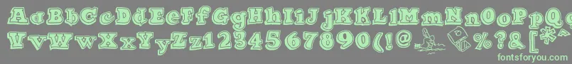 Ode2PasteUpHeavy Font – Green Fonts on Gray Background