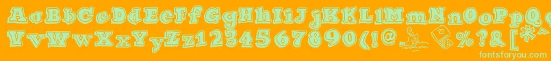 Шрифт Ode2PasteUpHeavy – зелёные шрифты на оранжевом фоне