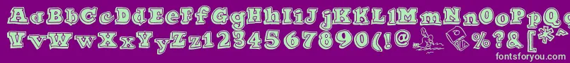 Ode2PasteUpHeavy Font – Green Fonts on Purple Background