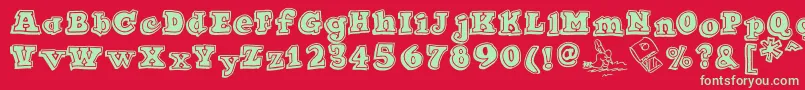 Ode2PasteUpHeavy Font – Green Fonts on Red Background