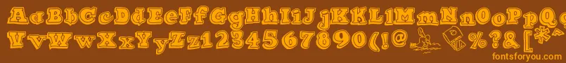 Ode2PasteUpHeavy Font – Orange Fonts on Brown Background