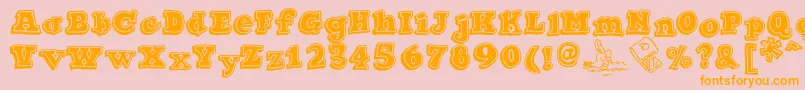 Ode2PasteUpHeavy-Schriftart – Orangefarbene Schriften auf rosa Hintergrund