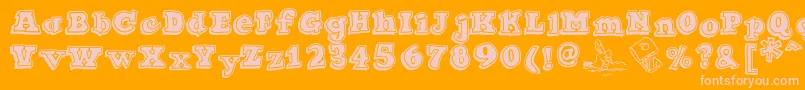 Ode2PasteUpHeavy Font – Pink Fonts on Orange Background