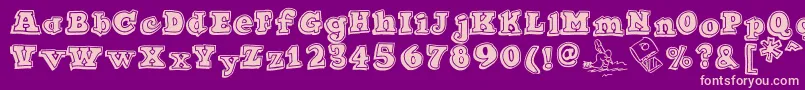 Ode2PasteUpHeavy Font – Pink Fonts on Purple Background