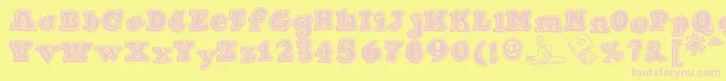 Ode2PasteUpHeavy Font – Pink Fonts on Yellow Background