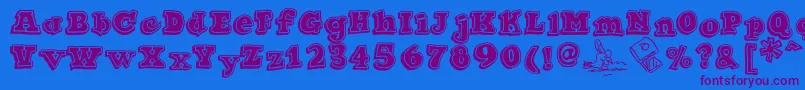 Ode2PasteUpHeavy Font – Purple Fonts on Blue Background
