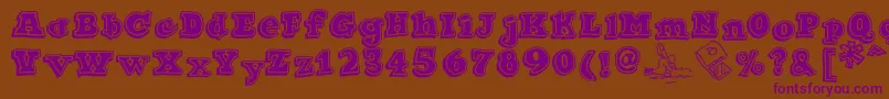 Ode2PasteUpHeavy Font – Purple Fonts on Brown Background
