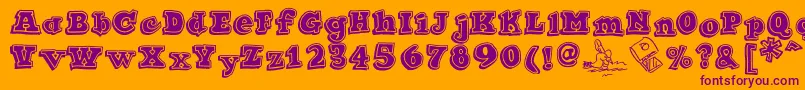 Ode2PasteUpHeavy Font – Purple Fonts on Orange Background