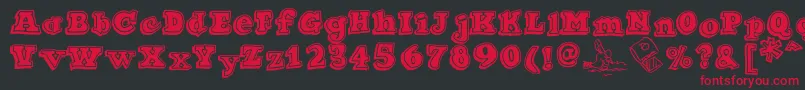 Ode2PasteUpHeavy Font – Red Fonts on Black Background