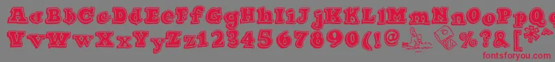 Ode2PasteUpHeavy Font – Red Fonts on Gray Background