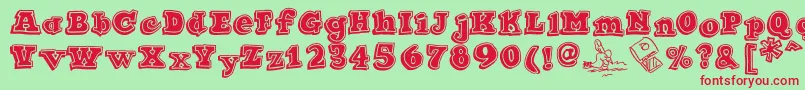 Ode2PasteUpHeavy Font – Red Fonts on Green Background