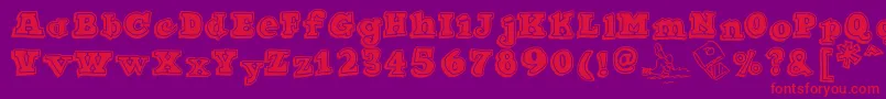 Ode2PasteUpHeavy Font – Red Fonts on Purple Background