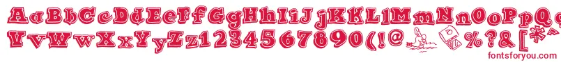 Ode2PasteUpHeavy-Schriftart – Rote Schriften auf weißem Hintergrund