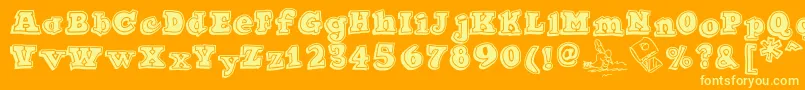 Ode2PasteUpHeavy Font – Yellow Fonts on Orange Background