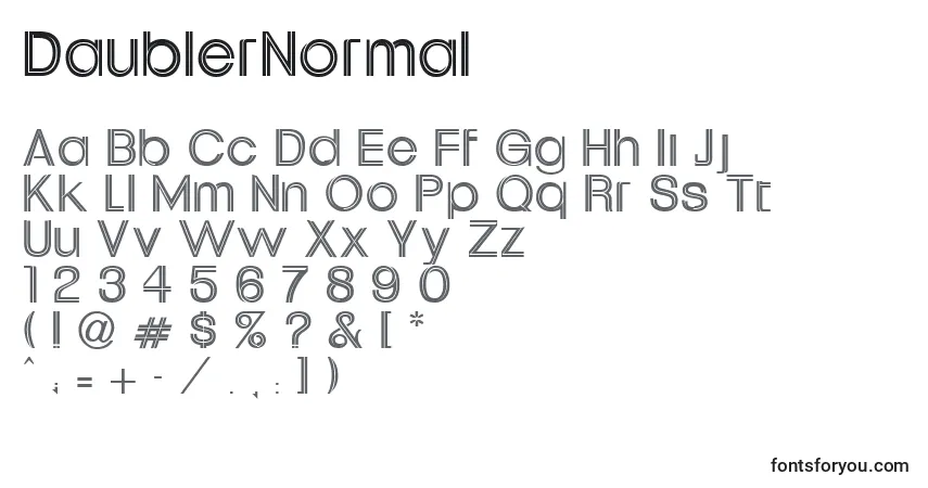 A fonte DaublerNormal – alfabeto, números, caracteres especiais