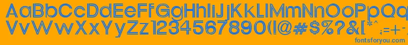 DaublerNormal Font – Blue Fonts on Orange Background