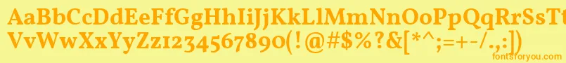 VollkornSemibold Font – Orange Fonts on Yellow Background