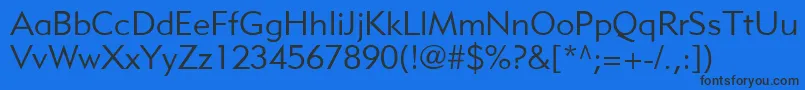 MetroliteLtTwo Font – Black Fonts on Blue Background